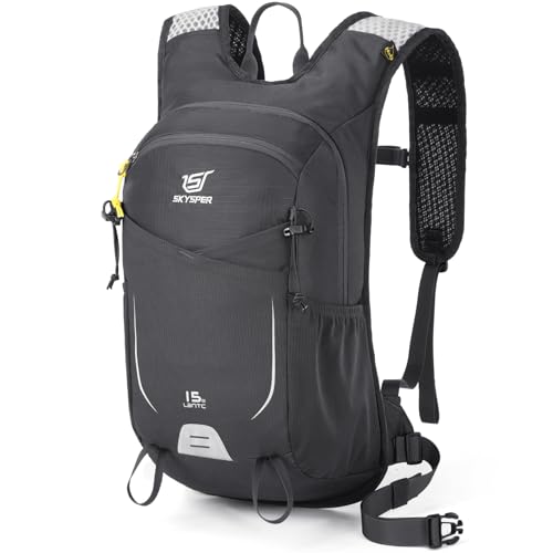 SKYSPER 15L Hiking Backpack with Shoulder Pocket, Gray