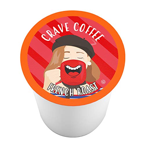 Image of Crave Beverages French Roast - Dark Roast Coffee Pods, for Keurig K Cup Brewers, 40 Count