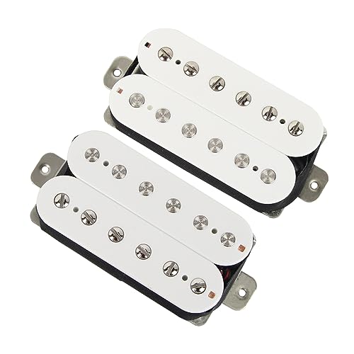 FLEOR Alnico 2 Humbucker Pickup HBA2 Electric Guitar Humbucker Neck and Bridge Pickup Set, White, N+B Set - Image 2