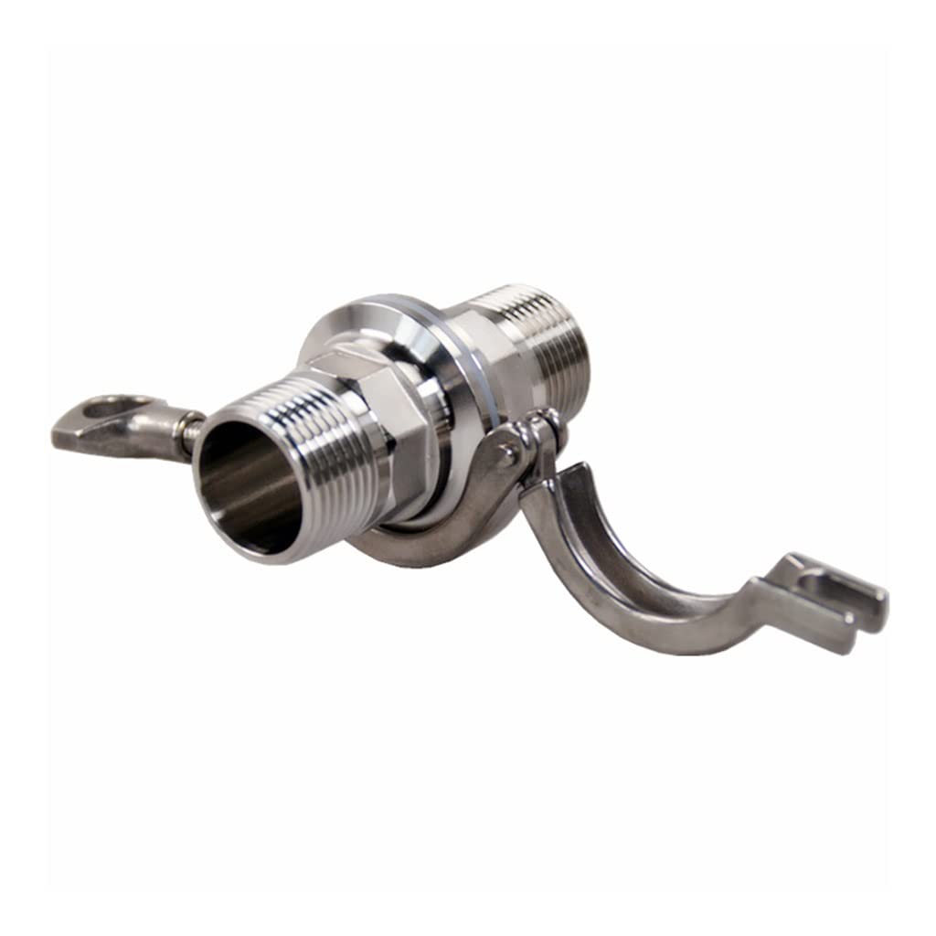 Adapter tulejki gwintowanej ze stali nierdzewnej 304 z potrójnym zaciskiem i uszczelką silikonową — złącze rurowe sanitarne(MIP DN50 clamp77.5)