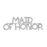 Crystal Word Brooch 'MAID OF HONOR' Word Brooch Pin For Wedding Party Rhinestone Bride Theme Jewelry