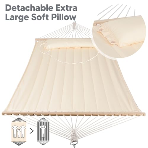 Image of SUNCREAT Hammocks Replacement Hammock for Stand, 475 lbs Capacity, Two Person Backyard Hammock for Outside, Beige
