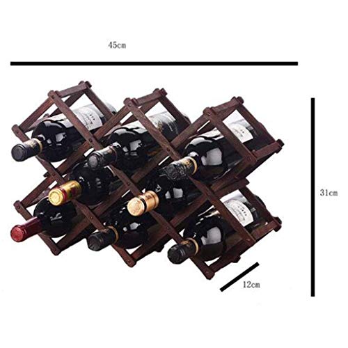 Soporte para 10 botellas de madera de pino miniatura 2