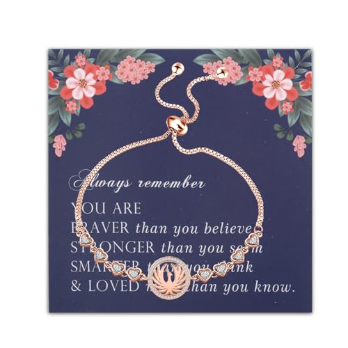 FEELMEM Inspirational Phoenix Gift Phoenix Slider Bracelet Fire Bird Jewelry Phoenix Recovery Gifts