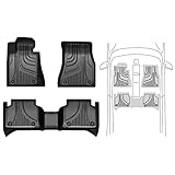 Automotive Floor Mats for Mercedes Benz C-Class 2015-2021, Heavy Duty TPE All Weather Car Floor Mats, 1st & 2nd Row Full Set Rubber Floor Liners, Anti Skid Car Mats, Black