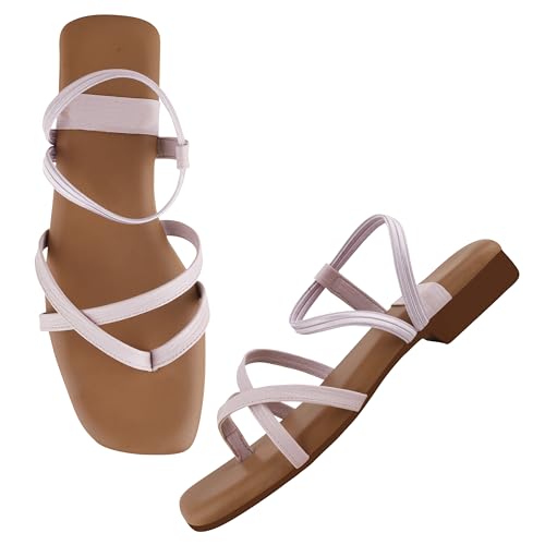 Image of SilverArrow womens Breeza Flat Sandal, Fashion Sandals with Strap, Suitable for Fusion Outfit