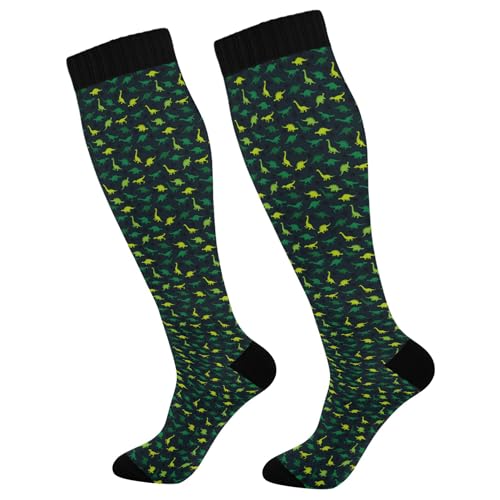 Calcetines de moda para hombres y mujeres, apoyo graduado para enfermeras, atletismo, viajes y vuelo, dinosaurio, camuflaje, verde, Varios colores, talla única