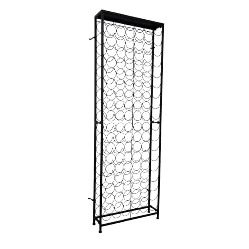 vidaXL- Wrought Iron Wine Rack, Powder Coated Black, Holds 108 Bottles, Wall Fixtures Included, Industrial Modern Design