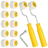 4/5 Inch Mini Paint Roller, Foam Paint Roller, Tiny Painting Tool for Touch Up Trim Edge or Corner (2 Brush + 10 Rollers + 1 Wrench)