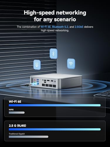 Image of MINISFORUM M1-1390 Mini PC Intel Core i9-13900HX(24C /32T, Up to 5.4GHz), 16GB DDR4 500GB SSD Desktop Computer Office Home, HDMI /DP /USB-C Video Output, 2.5G LAN, WiFi 6E, BT5.2, 5X USB Ports, Micro PC