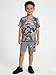 LPHGFZA Boys Clothes 2-Piece Summer Outfit 3D Car Print Tie-Dye T-Shirt & Elastic Waist Shorts for Kids Clothing Set 5-11Y