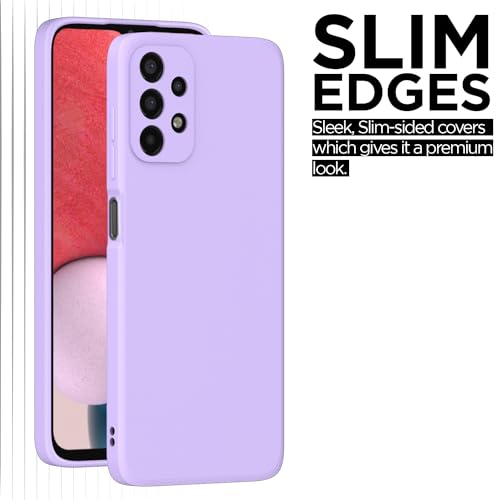 Image of Outlouders Back Cover for Samsung Galaxy A13 4G / A13 5G | Camera Protection | Durable Soft Matte Silicone Bumper Case (Purple)