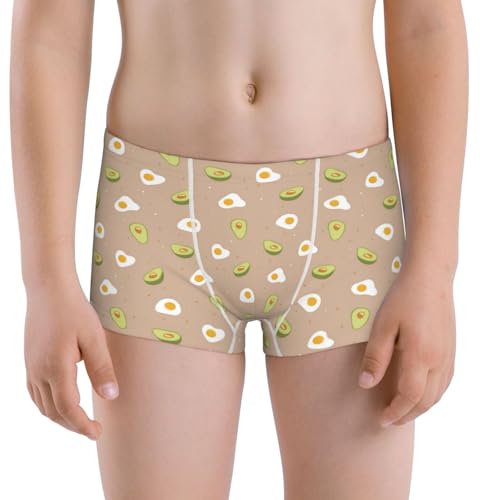 Boys' Cotton Boxer Brief Soft Underwear-Egg And Avocado