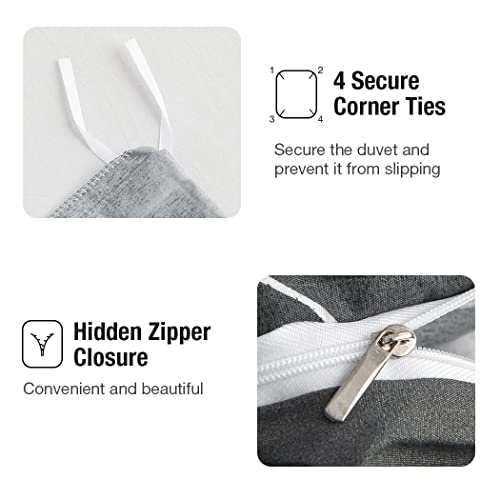 Lekesky Duvet Cover Set Queen Size, Geometric Printed Bedding Sets, Reversible Duvet Cover Set With Zipper Closure And Corner Ties 3 Pcs (1 Duvet Cover 90X90 Inches) #TOP7