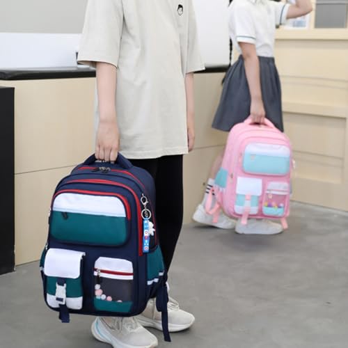 Sac à dos étudiant imperméable et résistant au look bleu bohème unique - 6