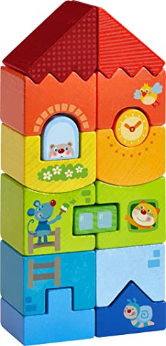 Preisvergleich Produktbild HABA Stapelspiel Tier-Hochhaus mit bunten Bausteinen für Kinder ab 18 Monaten - 303708