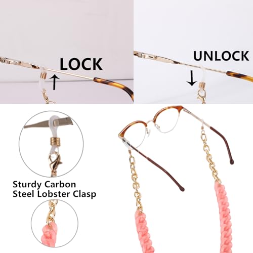 Image of Acrylic Glasses Chain for Women Men Reading Eyeglass Strap Sunglasses Holder Mask Lanyard Chain for Adults