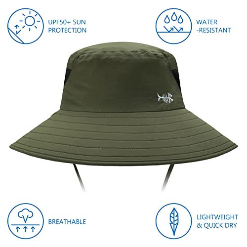 Bassdash Upf 50+ Breathable Sun Hat With Removable Face Cover And Neck Flap Wide Brim Bucket Hat For Fishing Hiking Men Women Army Green thumb #2