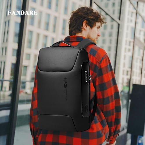 Laptop Backpack Business Anti-Theft Daypacks Travel Large Backpack with USB Charging Port Waterproof Computer Bag for Women & Men Fits 15.6 Inch Notebook Black2