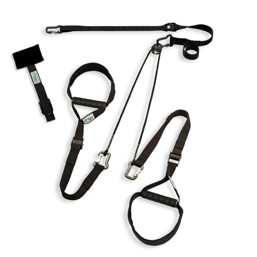 eaglefit - Premium Sling-Trainer „Exclusive“ für Zuhause inkl. Umlenkrolle, Türanker, Wand-, oder Deckenhalterung & Zubehör - Schlingentrainer Suspension Training für Ganzkörper Muskelaufbau (schwarz)