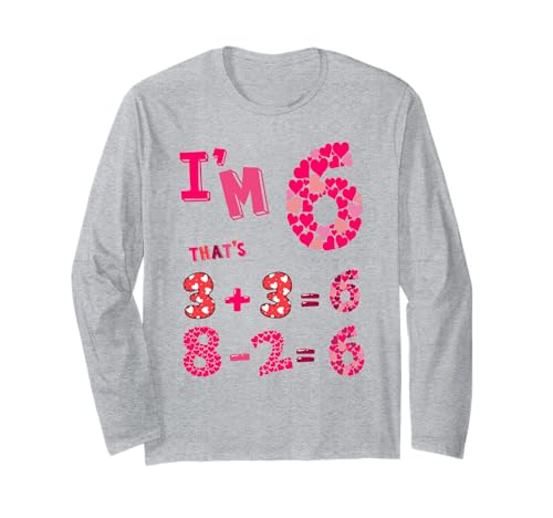 Idea per il 6° compleanno della matematica per bambini e numeri di 6 anni Maglia a Manica