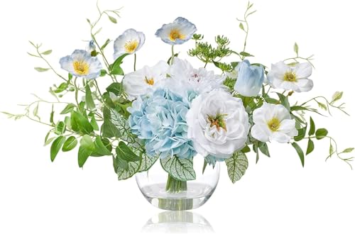 Stunning Floral Round Bowl Vases, Artificial Flowers, Suitable for Summer