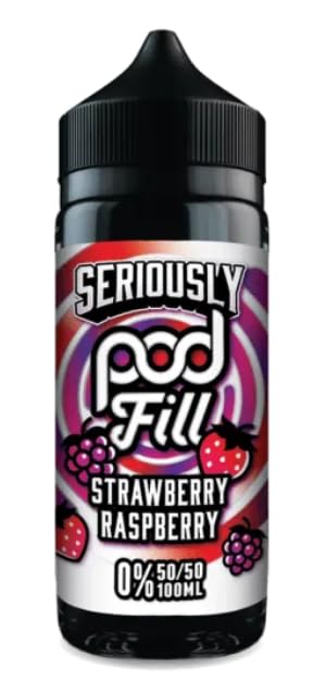 Seriously Pod Fill Doozy Vape Co Vape Juice Disposable 50/50 Eliquid Fruity Shortfill E-Liquid 0MG 100ml Shortfill No Nicotine (Strawberry Raspberry)
