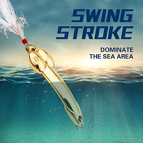 釣りルアー 4個 バス トラウト用 マルチ淡水用 クリスマス 父へのギフト スプーン ルアー 金属 独特の形 クランクベイト ジグ 釣りフック (4個) 8枚目