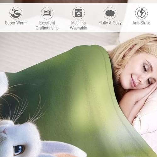 Couverture canapé lapin mignon en flannel douce 130x150cm