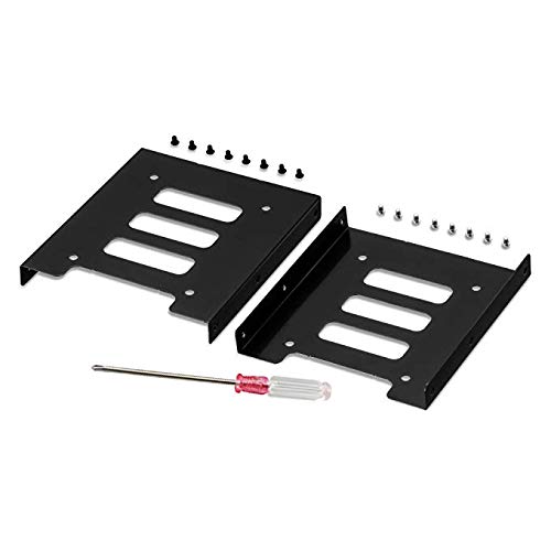 SSD Mounting Bracket, NC XQIN SSD Bracket 2.5 to 3.5 Adapter SSD HDD Metal Mounting Bracket Adapter Hard Drive Holder for PC SSD (2 Pack)