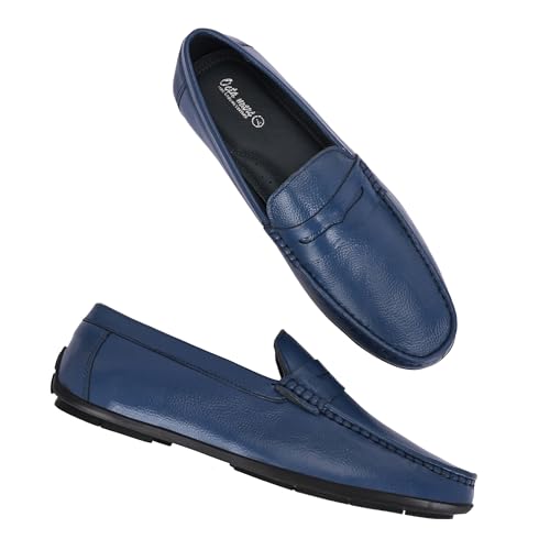 Image of Octa marc Men's Genuine Leather Loafer Shoes | Natural Rubber Sole with Soft Cushioned Insole | Classic Slip-On Design for Office, Party, Formal & Casual Wear