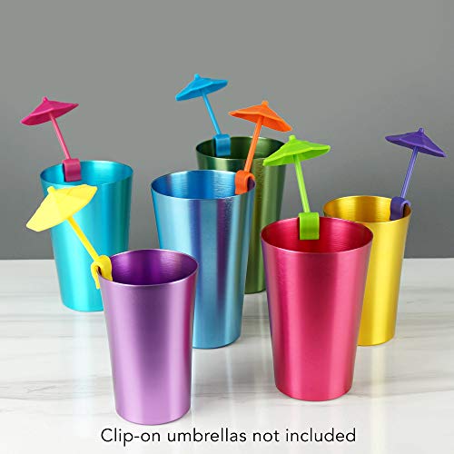 Aluminum Water Tumblers, Set Of 6, Different Color, For Children And Adults, Travelling Tumblers, Party Tumblers, Stackable 10Oz (Small) #TOP5