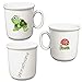 Kindergeschirr personalisiert - Frühstücksservice 3-tlg. Porzellan Teller Becher Schale personalisierbar mit Wunschname Name Frühstücksset mit Namen personalisiert (Schildkröte)