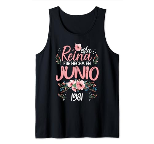 Hecha En Junio 1981 Mujer Regalo 42 Años Cumpleaños Camiseta sin Mangas