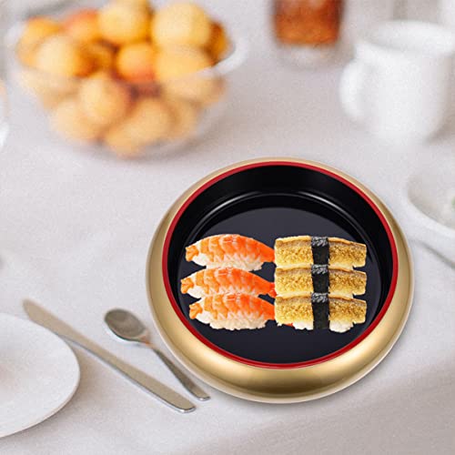 Plato redondo plástico para sushi y sashimi miniatura 5