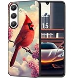 DHEEBFWE for Samsung Galaxy S25 FE Case,Slim Shock-Absorption Anti-Scratch Soft Shell Cover for Samsung Galaxy S25 FE Case,Cardinal Bird Cherry Blossom
