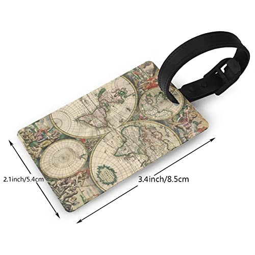 Luggage Tag Retro-Ancient-World-Map Baggage Handbag School Bag Suitcase Name Id Card Label #TOP1
