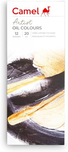 Image of Camel Artist Oil Colours 12 Shades (20 ml Each) | Rich, High-Pigment Oil Paint Set | Smooth Blending & Long Working Time | Ideal for Canvas Painting & Professional Art