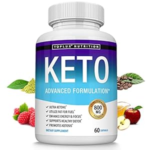 Toplux Keto Pills Ketosis Diet – Natural Ketosis Using Ketone & Ketogenic Diet, Support Energy & Focus, Support Keto Diet Perfect for Men Women, 60 Capsules, Supplement