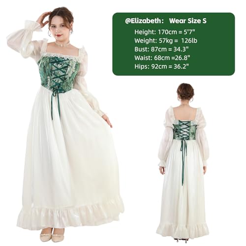 Image of NSPSTT Women Girls American Pioneer Colonial Dress Prairie Costume