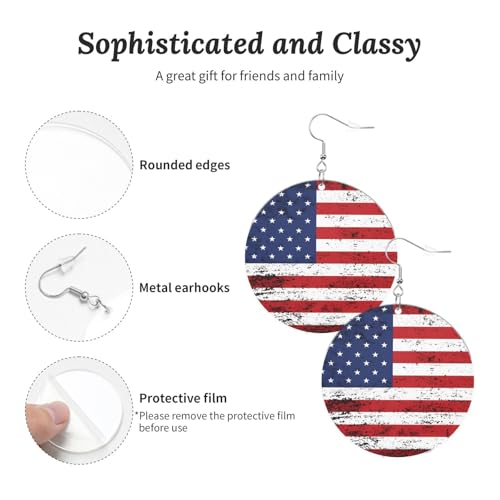 National Flag Earrings Dangle Earrings Lightweight Round Acrylic Earrings for Women4
