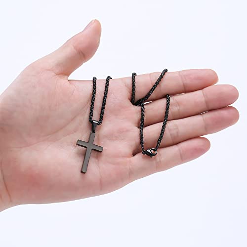 Image of RS Stainless Steel Cross Pendant Necklace for Men Boys Women 16-24 Inch Religious Gift