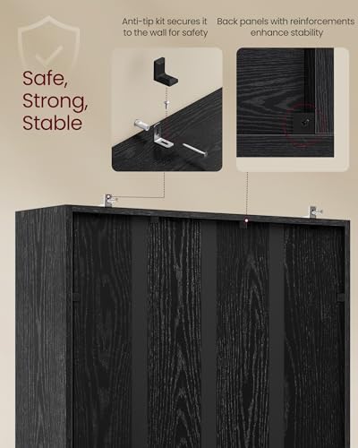Image of VASAGLE CUSTOS Collection - Bookshelf, 6-Tier Bookcase, Book Shelf, Open Storage Shelf, 9.4 x 31.5 x 63.3 Inches, for Living Room, Home Office, Dining Room, Ebony Black ULBC412B01