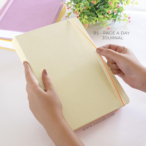 Image of NEORAH -B5 DOTTED | 368 Pages - 110 Gsm | PAGE A DAY JOURNAL (25x17.5 cm)-Hardcover Dot Grid Notebook |Back Pocket |3 Silk Book Mark - Completely HANDMADE for Journaling,Note Taking- AFTERGLOW