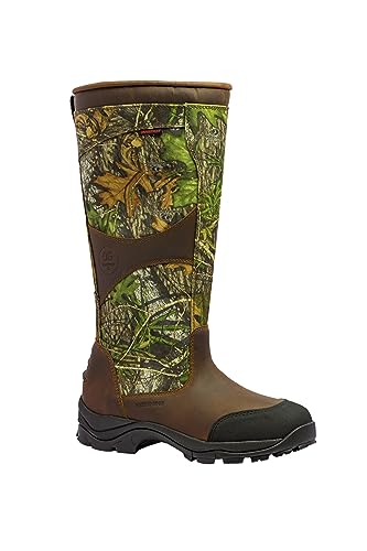 GOODVILLE PreyMaster Men's Waterproof Snake Boots - Puncture and Slip-Resistant, Knee High Pull On Snake Shoes for Men - 17 Inches Height, Comfortable Rubber sole, Premium Breathable Leather with Mossy Oak Camo, Made with SnakeGuard Extreme Material, Hunting Boot with Zipper