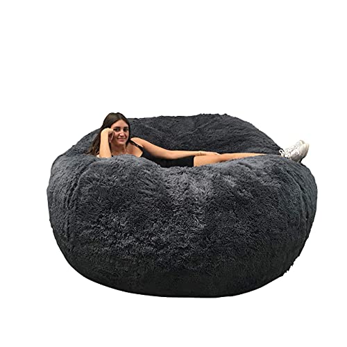 bananair Pouf Lerosier1234 Sitzsäcke Riesensitzsack 140 cm Durchmesser XXL Weißes oder graues oder Schokoladenfell mit… – Bild 3