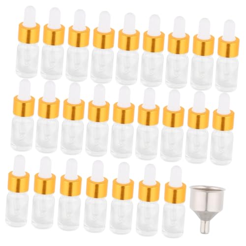 VALICLUD 25 Botellas Cuentagotas Botellas Esenciales Con Boquilla Dispensadora Cuentagotas Botella Vacía Botella De Viaje Vidrio