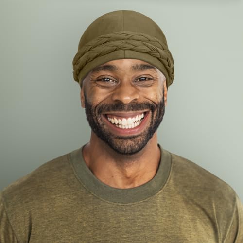 Image of 4 Pcs Satin Lined Turban Head Wraps for Men, Turban Head Scarf for Hair