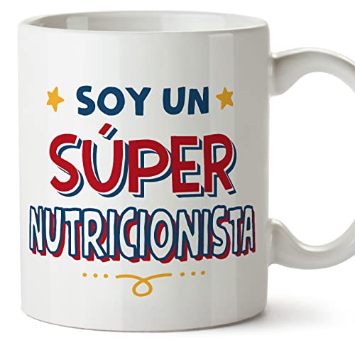 MUGFFINS Tazas para NUTRICIONISTA hombre - En Español - Soy Súper - 11 oz / 330 ml - Regalo original y divertido