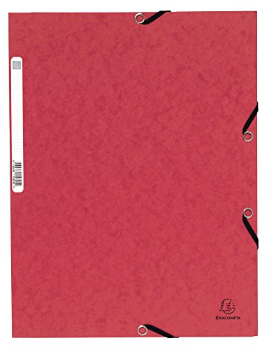Exacompta - Réf. 55305E - Paquet de 10 chemises à élastiques - pochettes 3 rabats - en carte lustrée 355 g/m2 - dimensions 24 x 32 cm pour documents au format A4 -...